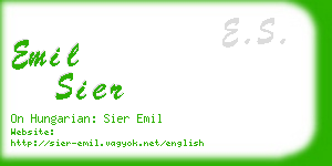 emil sier business card